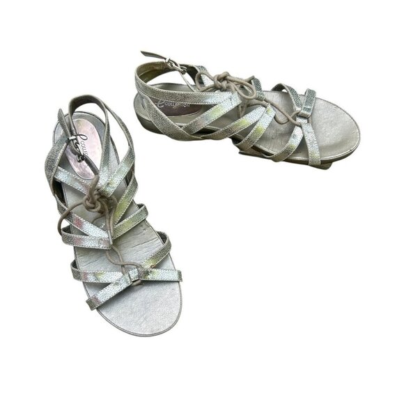 E Collection Shoes - E Collection Gold Lace Up Gladiator Buckle Sandals size 8.5
